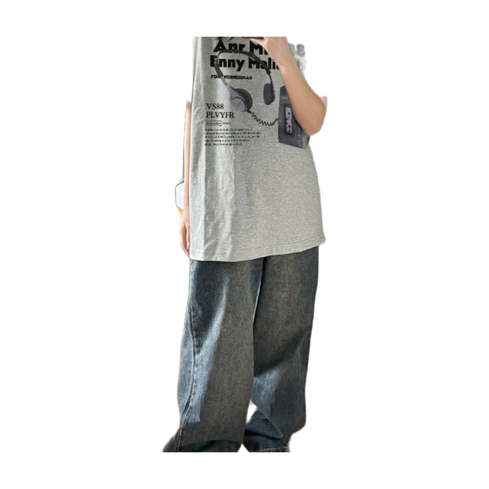 Women’s Oversized Retro Headphone Graphic T-Shirt - garment view