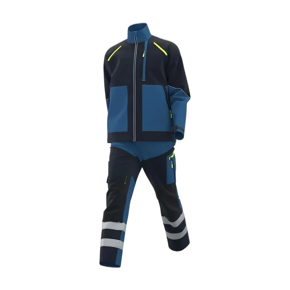 Unisex Color-Block Work Uniform Set - garment view