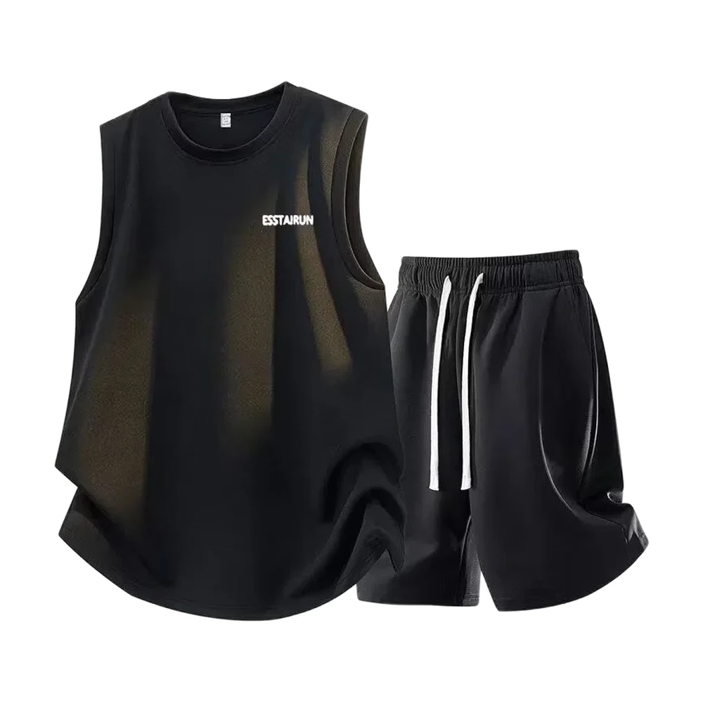 Men’s Sports Vest and Running Shorts Set - garment view