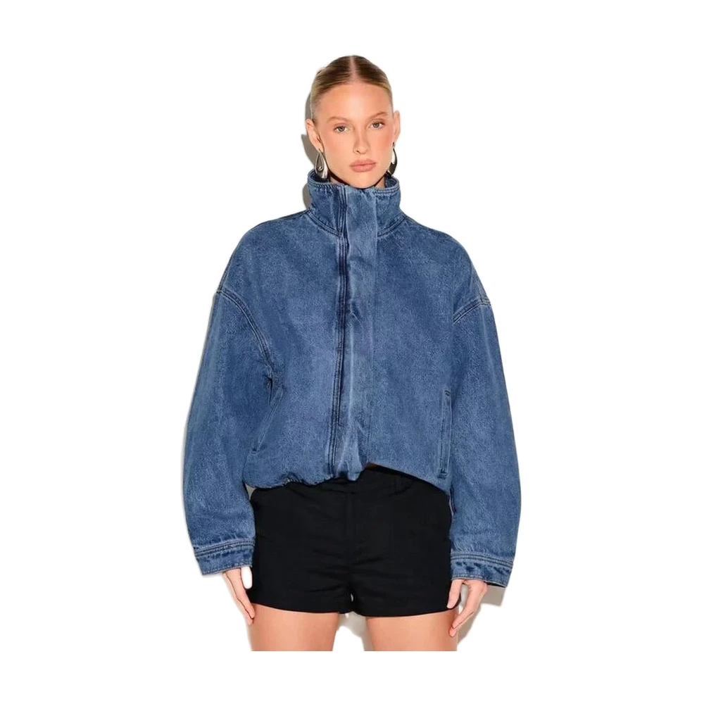 Women’s Premium Denim Bomber Jacket - garment view