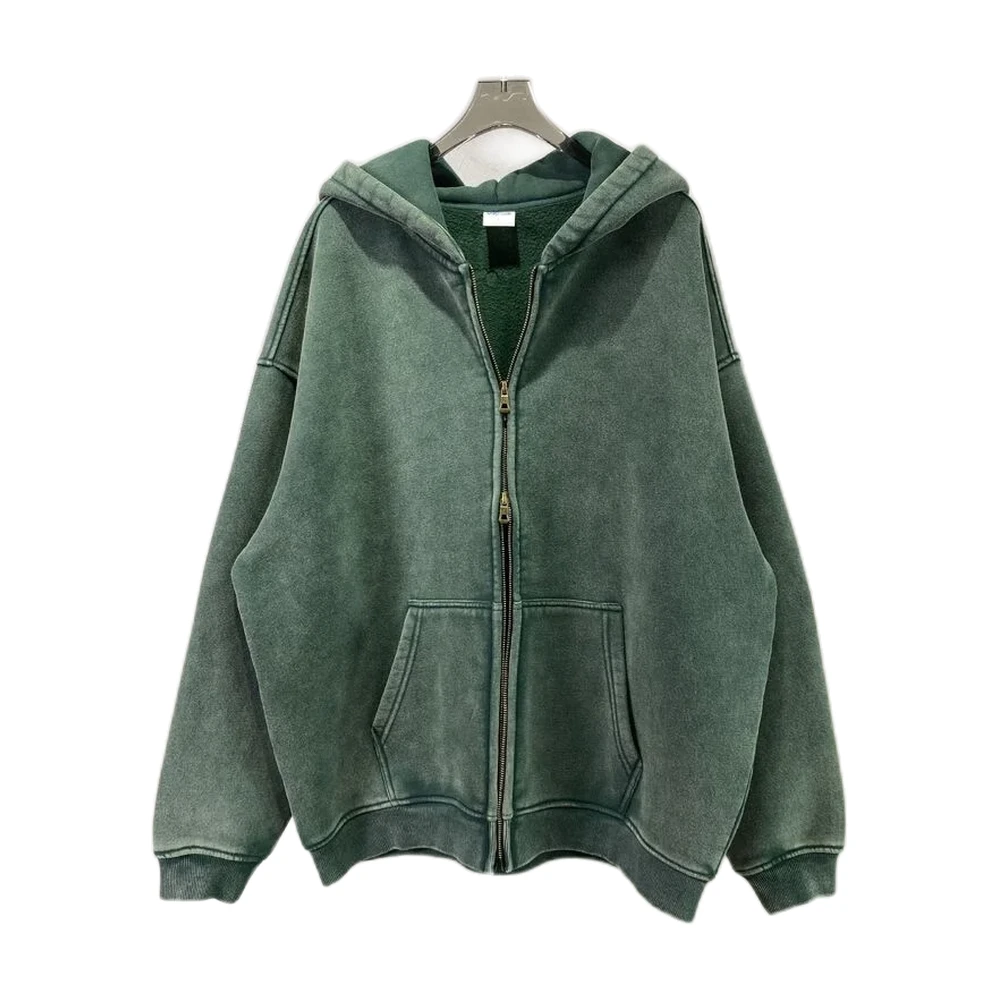 Men’s Vintage Washed Fleece-Lined Full-Zip Hoodie - garment view