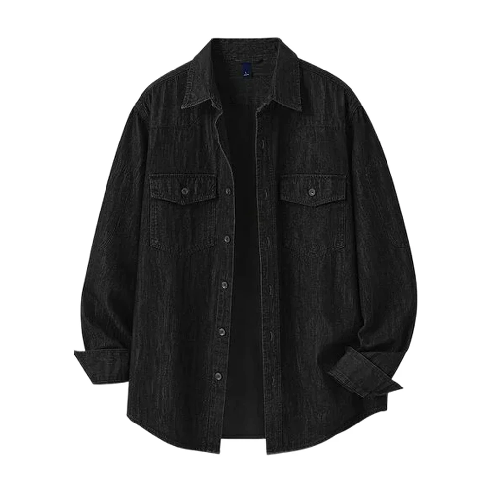 Men’s Washed Denim Long Sleeve Shirt - garment view