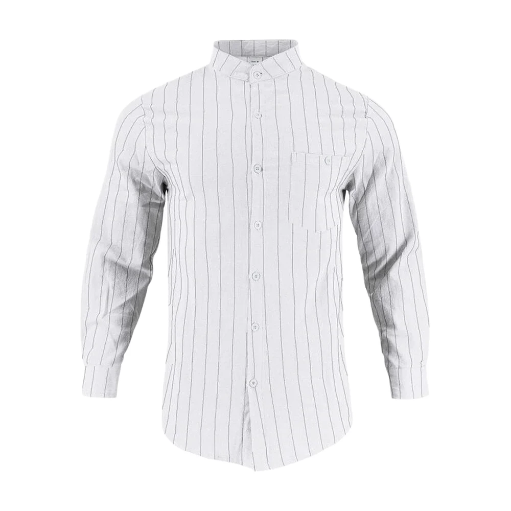 Men’s Vertical Stripe Casual Shirt - garment view