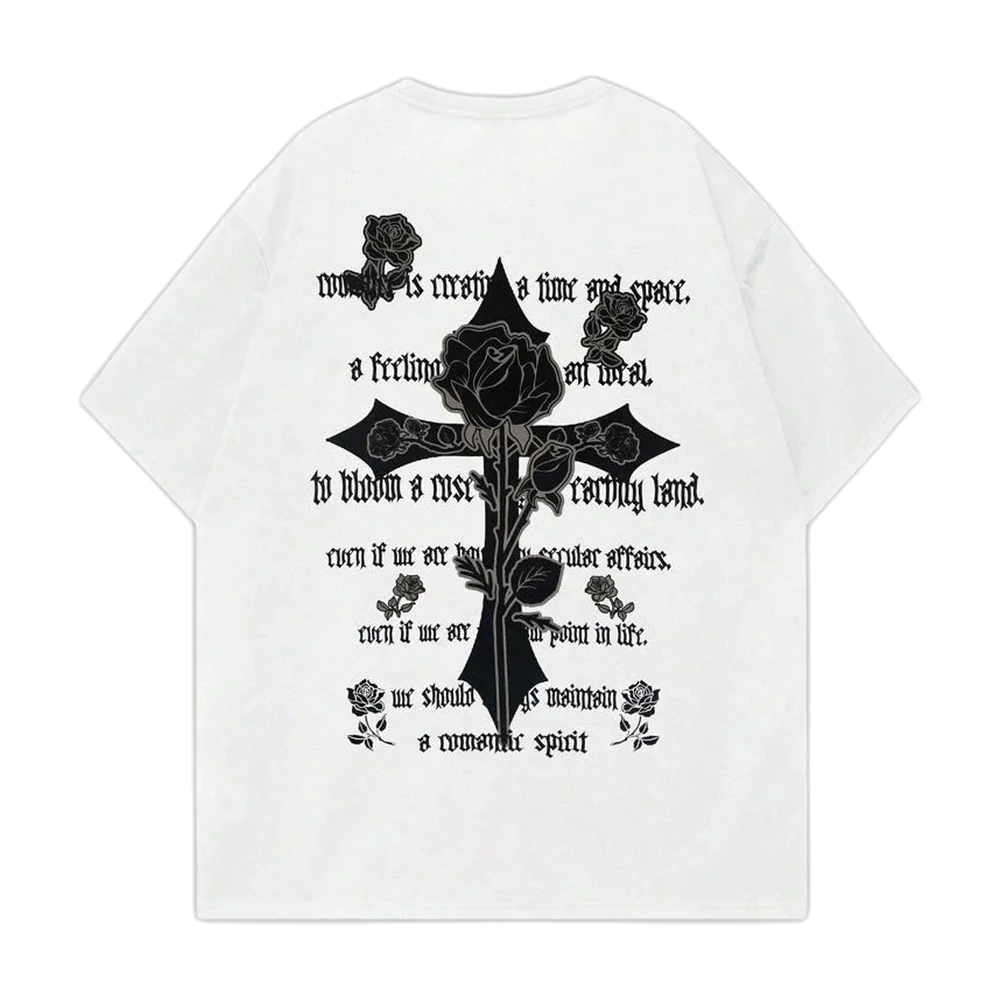 Men’s Gothic Cross Graphic T-Shirt - garment view