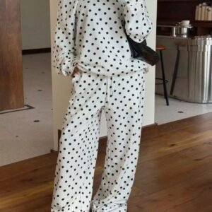 Women’s Polka-Dot Relaxed Fit Two-Piece Lounge Set