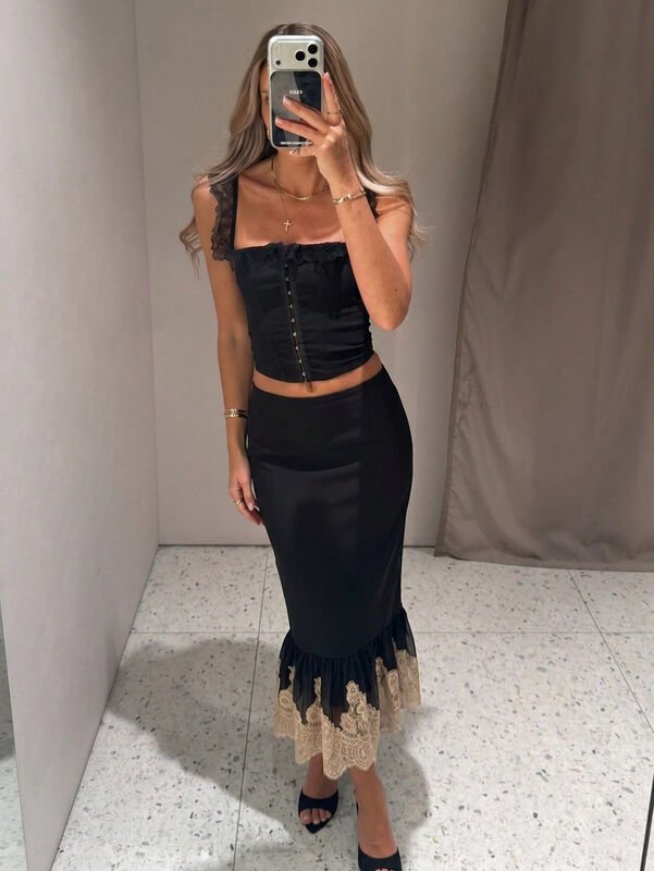 Women’s High Waist Midi Skirt - Image 2