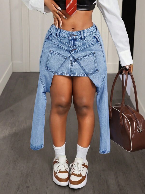 Women’s Denim Midi Skirt - Image 2