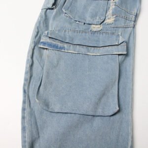 Women's Denim Cargo Jumpsuit