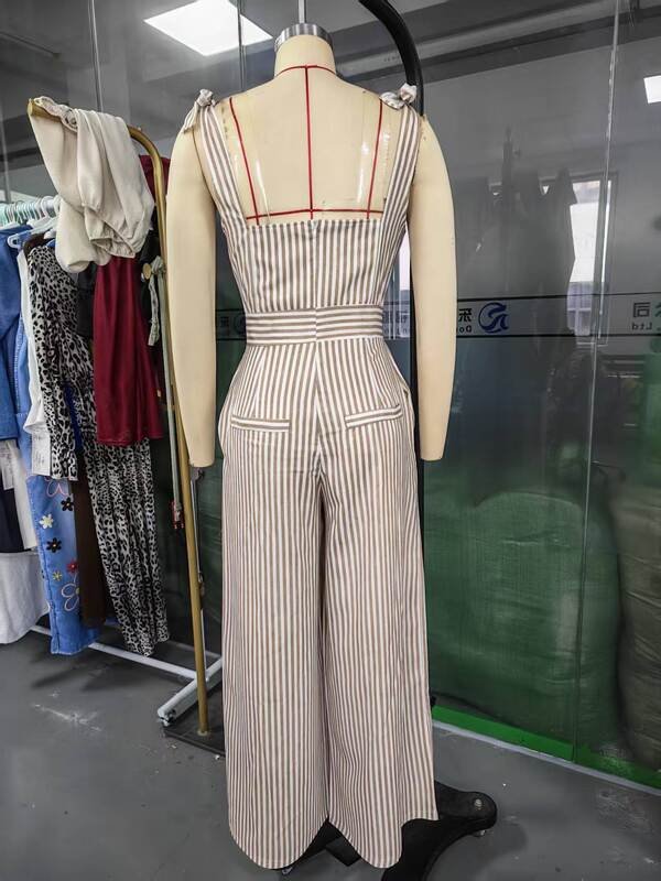 Women’s Striped Jumpsuit - garment view