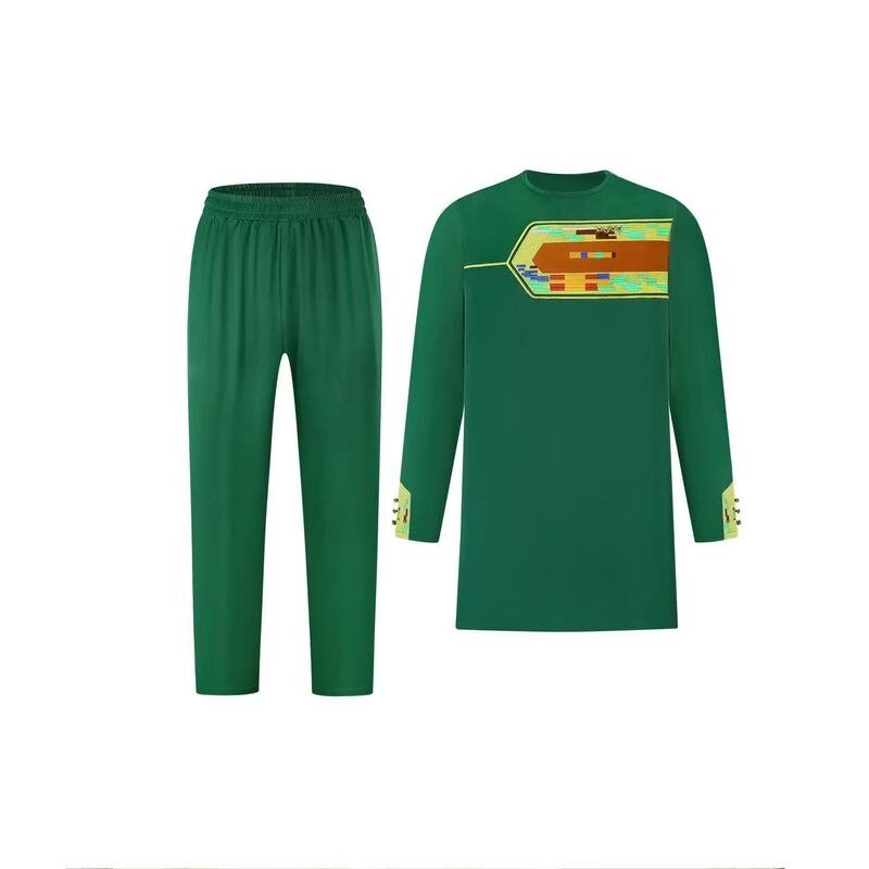 Men's African Traditional Embroidered Long Sleeve Set - Image 2