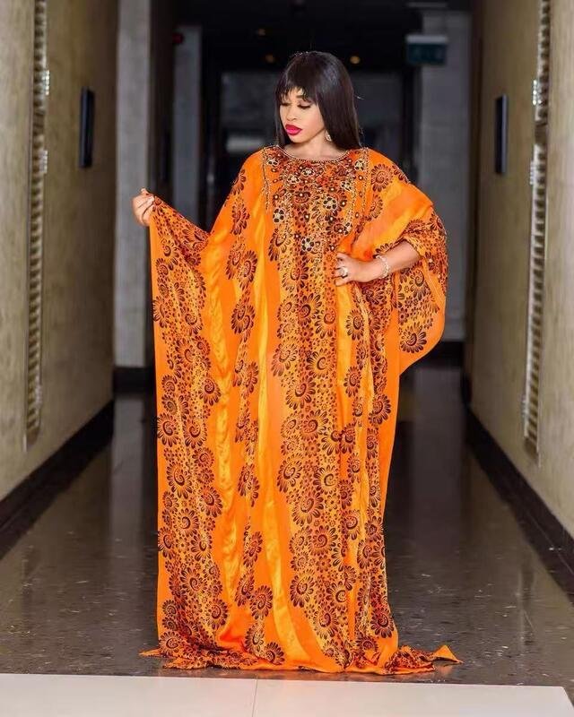 Women’s African Kaftan Embroidered Long Dress - Image 3