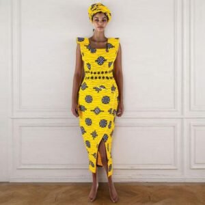 Lightweight High-waist African Wax Print Pencil Dress