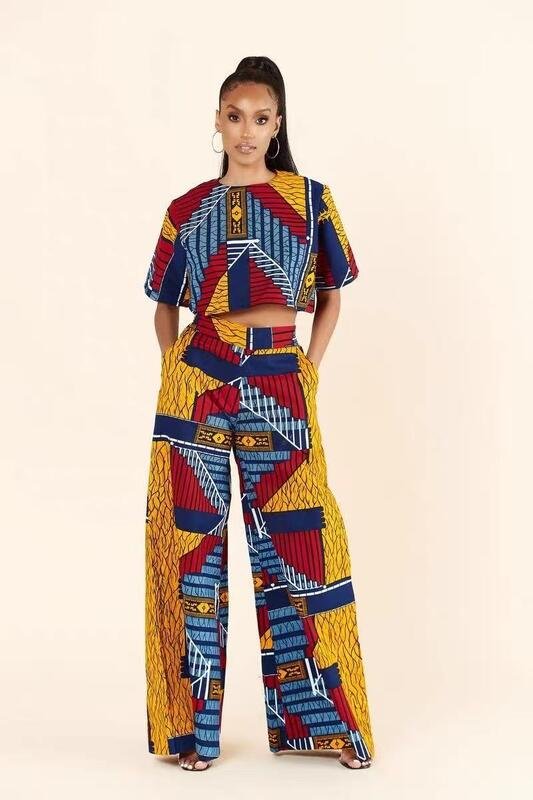 Women’s African Print Two-Piece Set - garment view