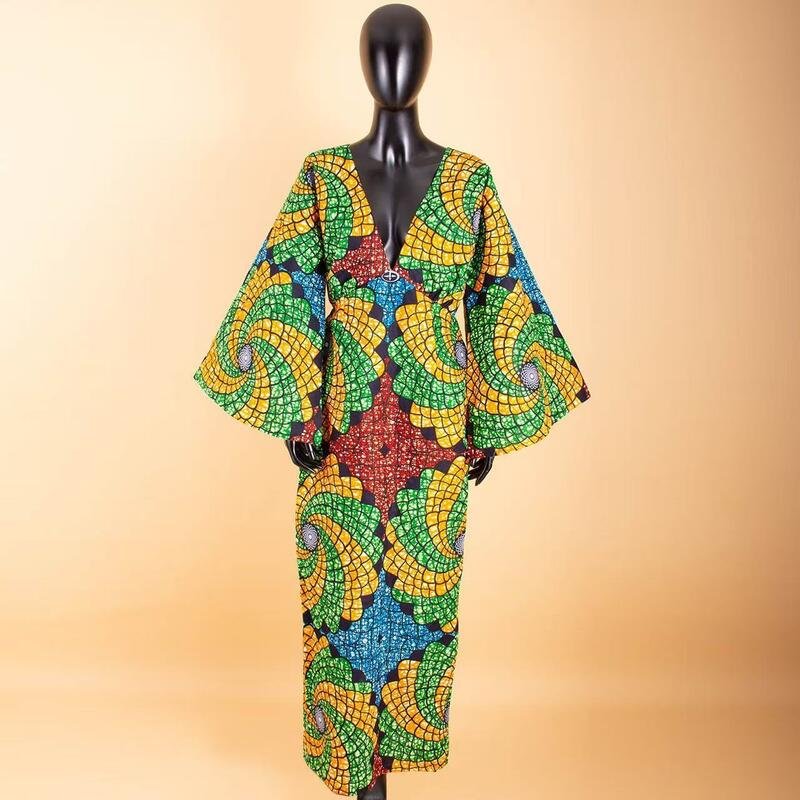 Women’s African Print Kimono Set - garment view