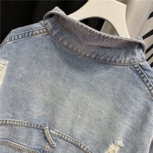 Women’s Distressed Cropped Denim Jacket