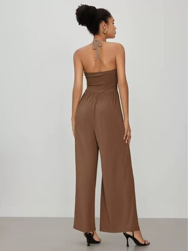 Women’s Ribbed Knit Wide-Leg Jumpsuit - Image 2