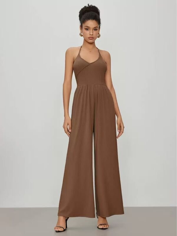 Women’s Ribbed Knit Wide-Leg Jumpsuit - Image 3