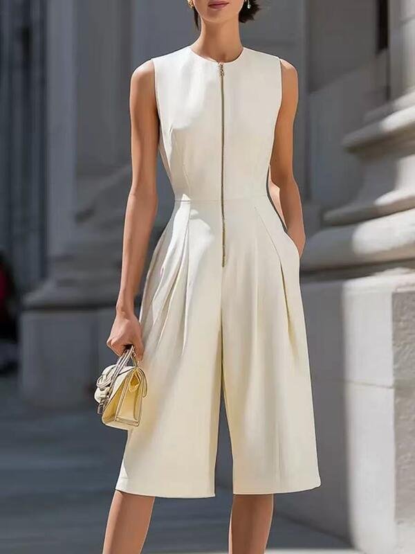 Women’s Sleeveless Wide-Leg Jumpsuit - garment view