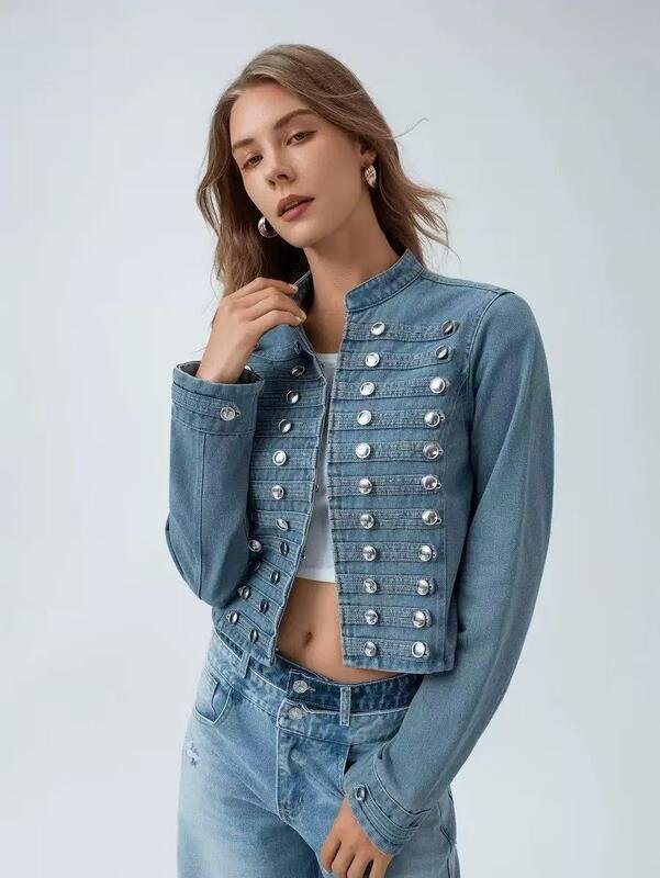 Women’s Premium Denim Cropped Jacket - Image 3