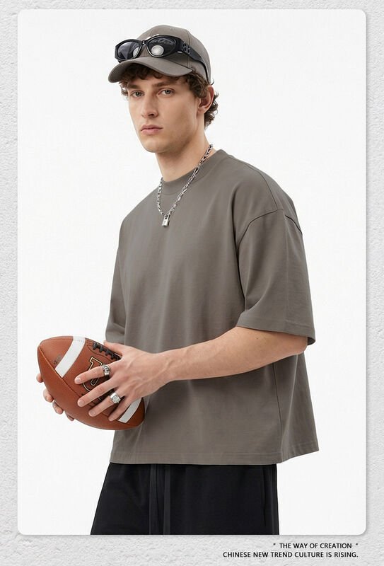 Men’s Oversized 100% Cotton Heavyweight 230gsm T-Shirt for Streetwear and Casual Fashion - garment view
