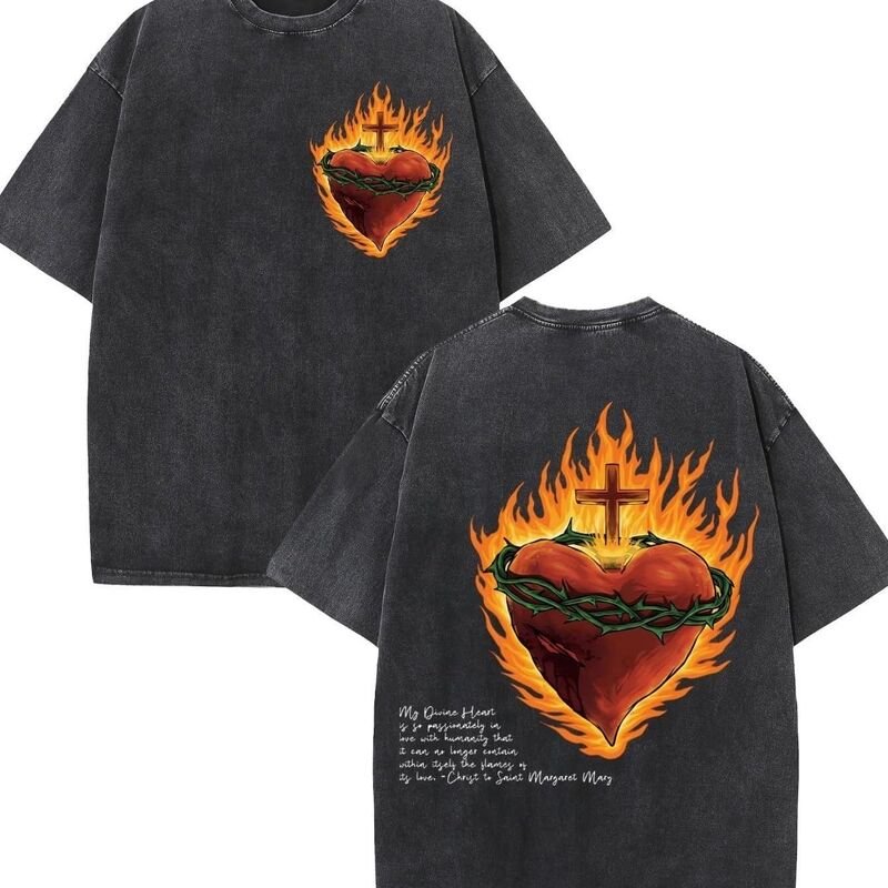 Men’s Vintage Washed Effect Graphic Tee - garment view