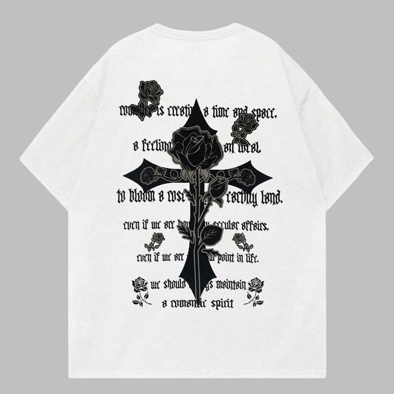 Men’s Gothic Cross Graphic T-Shirt - garment view