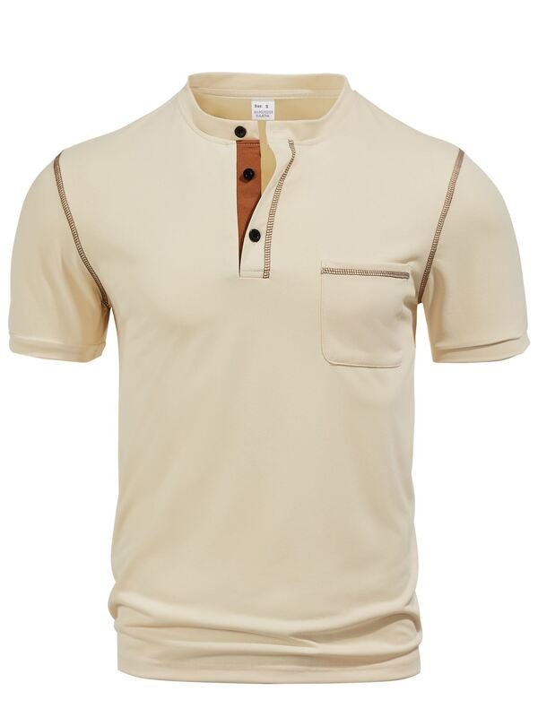 Men’s Stand Collar Short Sleeve Polo Shirt - garment view