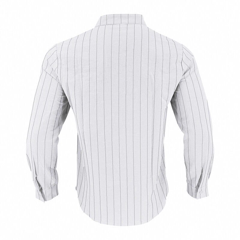 Men’s Vertical Stripe Casual Shirt - Image 3