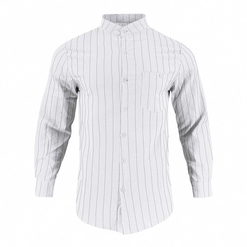 Men’s Vertical Stripe Casual Shirt - garment view