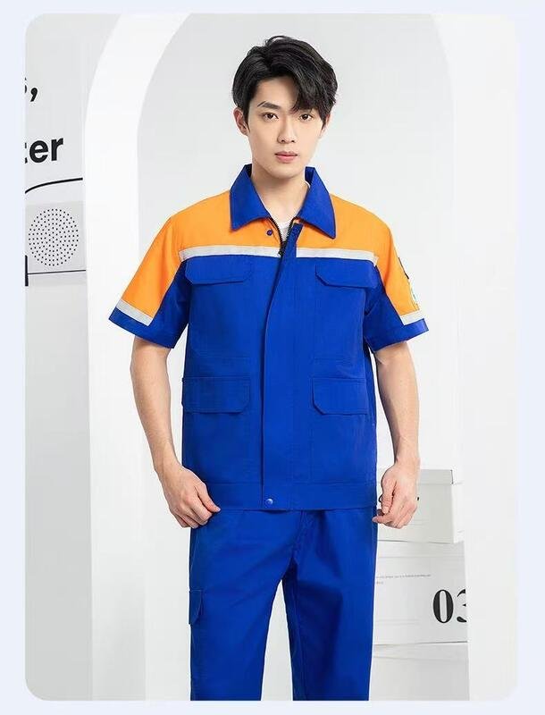 Unisex Color-Block Work Uniform Set - garment view