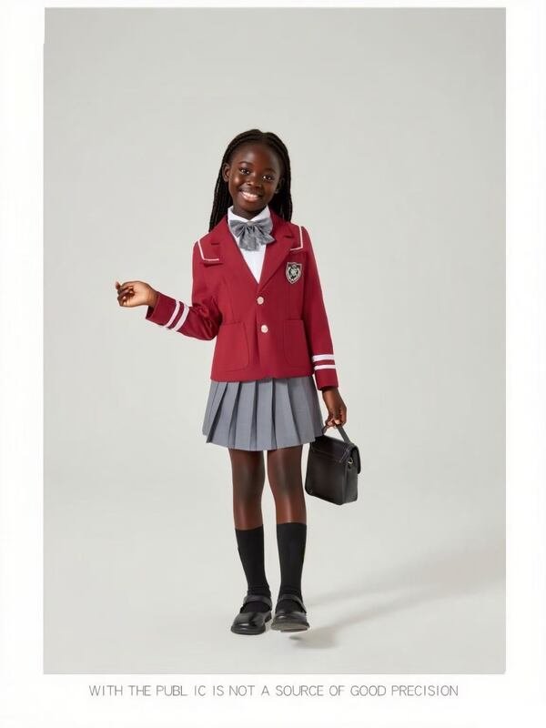 Structured Red Blazer School Uniform Set - Image 3