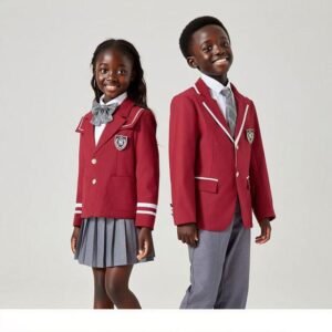 Structured Red Blazer School Uniform Set
