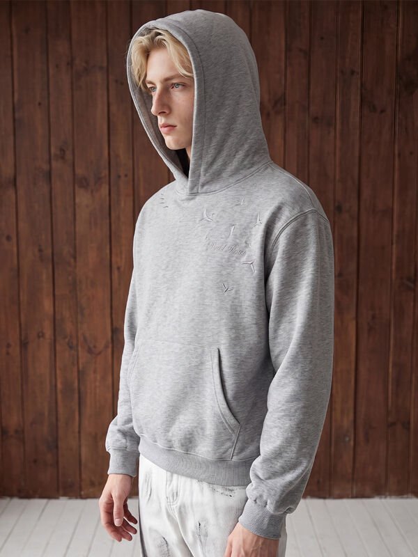 Men’s Tonal Embroidered Pullover Hoodie - garment view