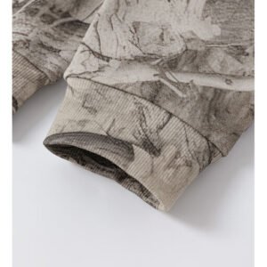 Men's Abstract Print Embroidered Hooded Zip-Up Jacket