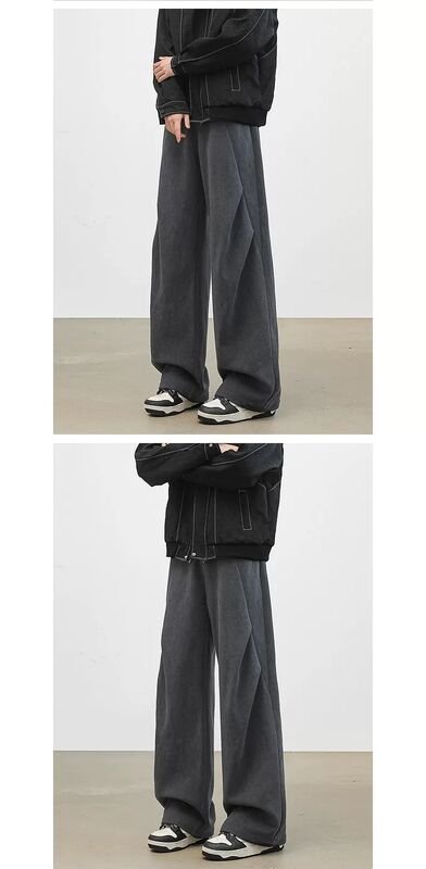 Men’s Crinkled Finish Wide-Leg Pants - Image 4