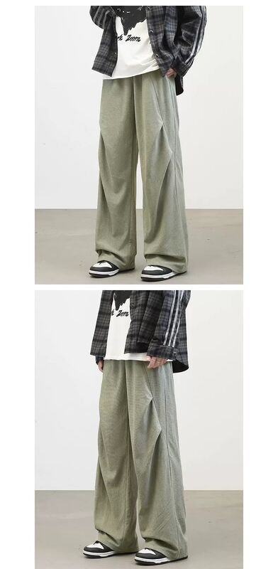 Men’s Crinkled Finish Wide-Leg Pants - Image 2