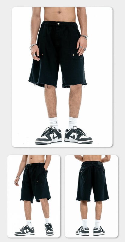 Men’s Relaxed Wide-Leg Cargo Bermuda Shorts - garment view